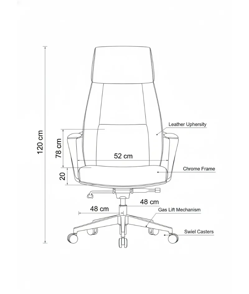כיסא מנהל FG-1826A - שרטוט